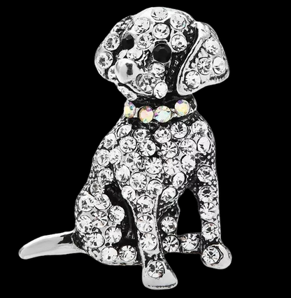 Brosche in Hundeform silber